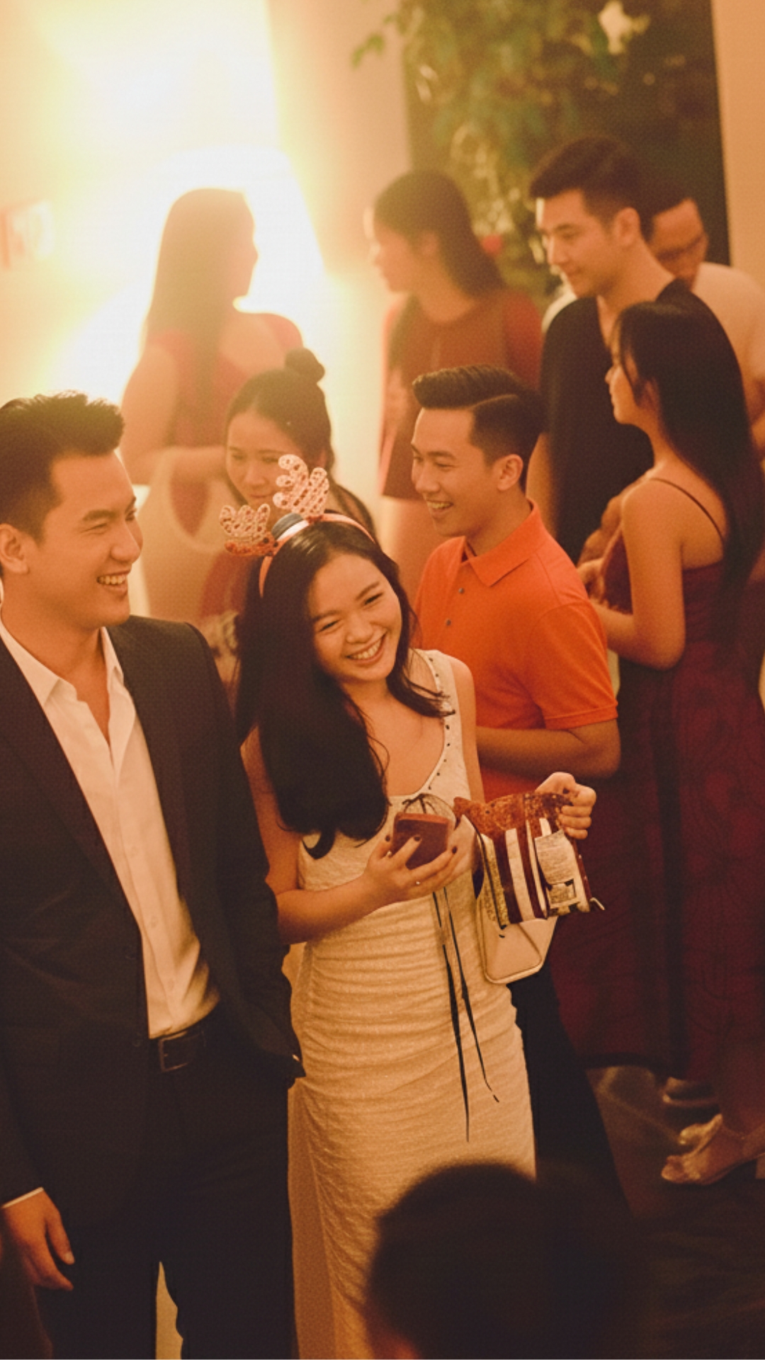 Guests mingling at the end of the night